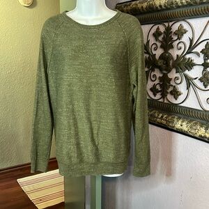 J. Crew Olive Heather Crewneck Sweater Soft Knit Classic Sz M Slim Mens